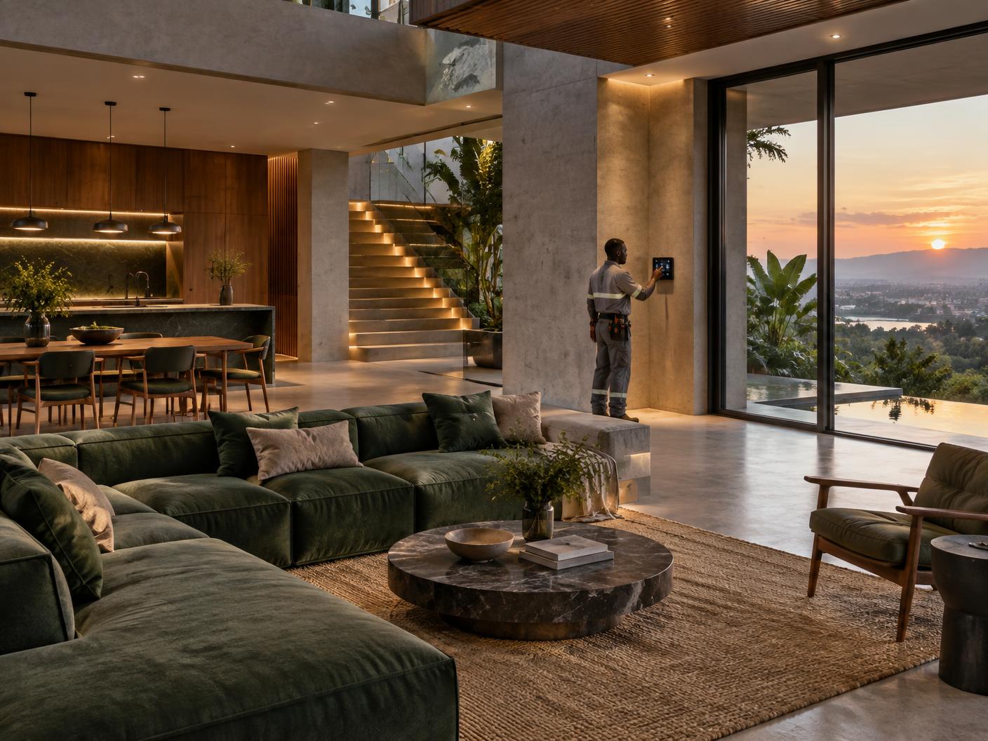 Habitat contemporain équipé en domotique